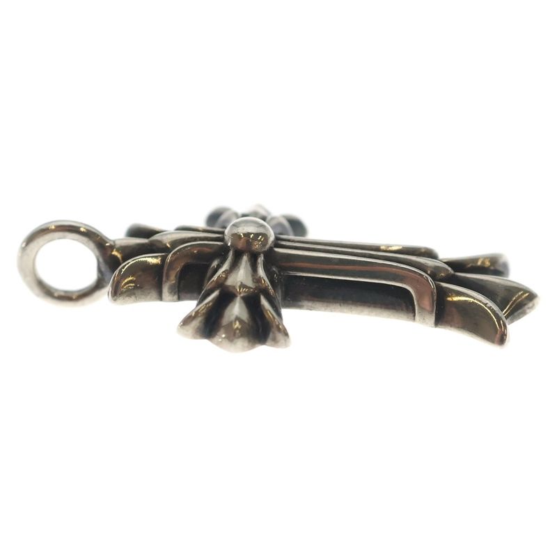 Chrome Hearts Dbl CH Crs Double CH Cross Charm Pendant Top Silver