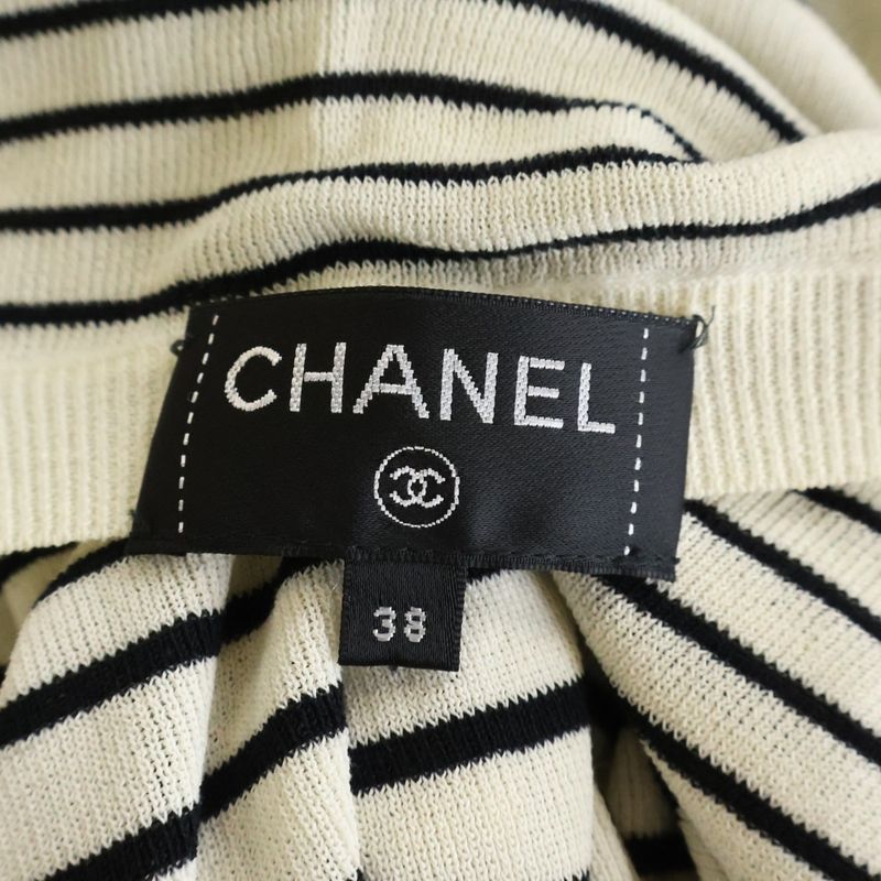 Chanel Coco Pearl Border Dress White
