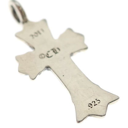 Chrome Hearts Dbl CH Crs Double CH Cross Charm Pendant Top Silver