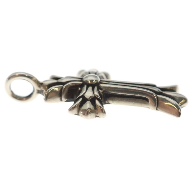 Chrome Hearts Dbl CH Crs Double CH Cross Charm Pendant Top Silver