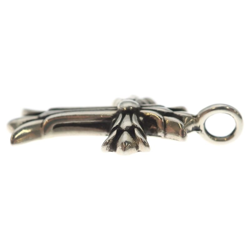 Chrome Hearts Dbl CH Crs Double CH Cross Charm Pendant Top Silver