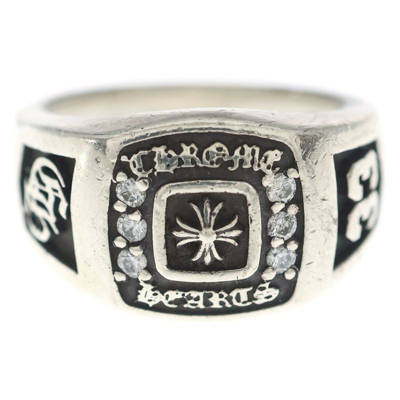 Chrome Hearts SM Champion Small Ring Pave Diamond Silver
