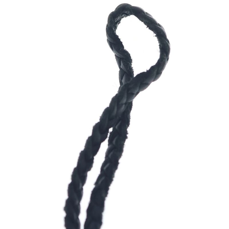 Chrome Hearts Leather Braid Scroll Necklace Black Silver