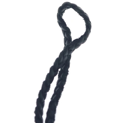 Chrome Hearts Leather Braid Scroll Necklace Black Silver