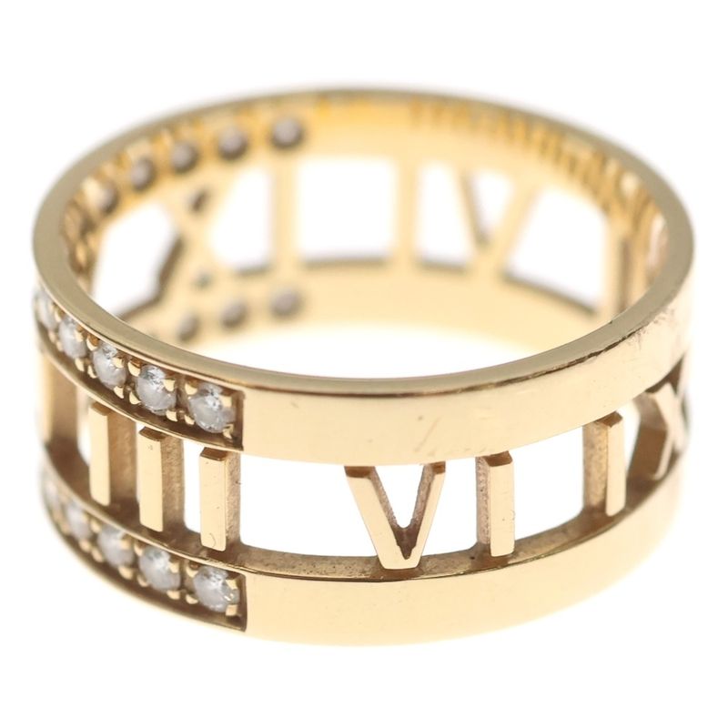 Tiffany & Co Atlas Half Diamond Ring Pink Gold