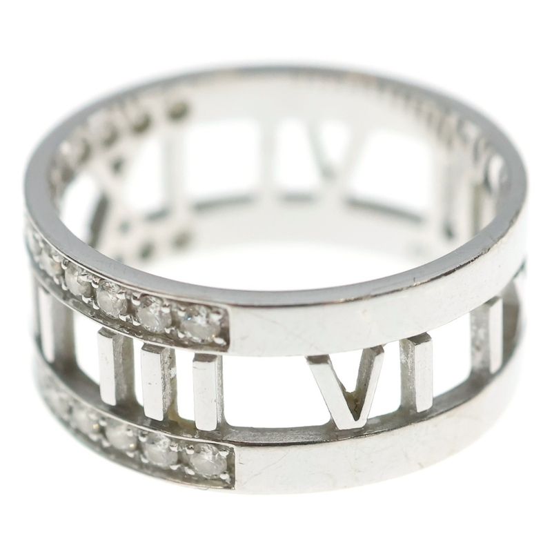 Tiffany & Co Atlas Half Diamond Ring Silver