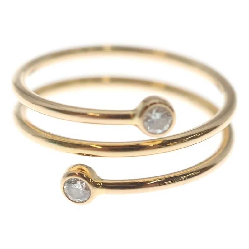 Tiffany & Co Row Hoop Ring Diamond Pink Gold 18k Yellow