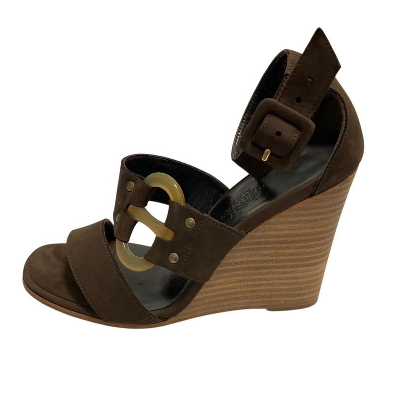 Hermes Chaine D'ancre Belt Ankle Strap Sandals 34.5 Brown