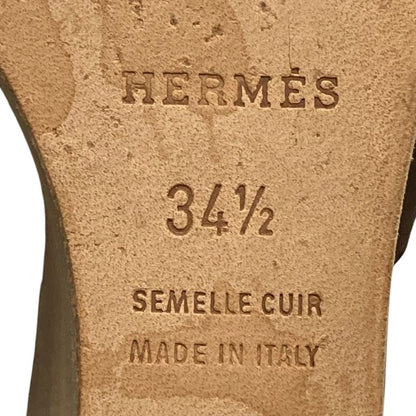 Hermes Chaine D'ancre Belt Ankle Strap Sandals 34.5 Brown