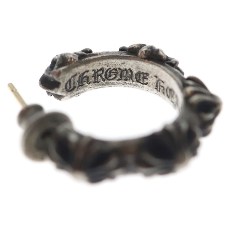 Chrome Hearts Hoop Cross Sml Band Silver Earrings
