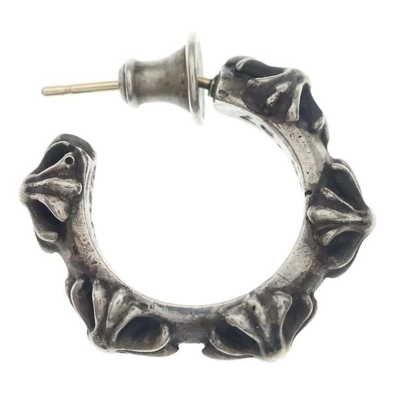 Chrome Hearts Hoop Cross Sml Band Silver Earrings