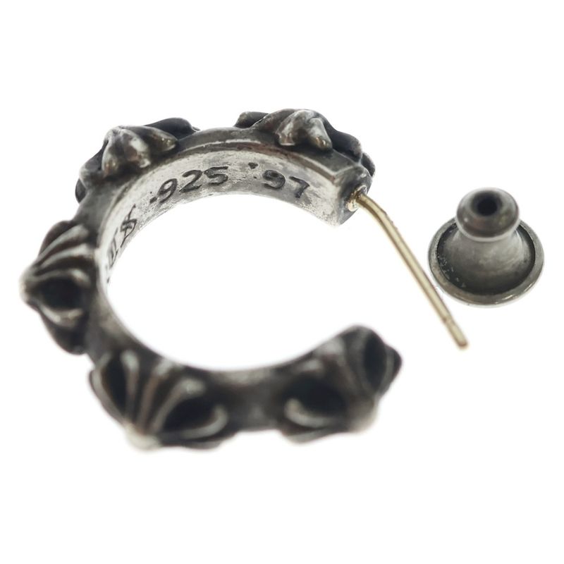 Chrome Hearts Hoop Cross Sml Band Silver Earrings