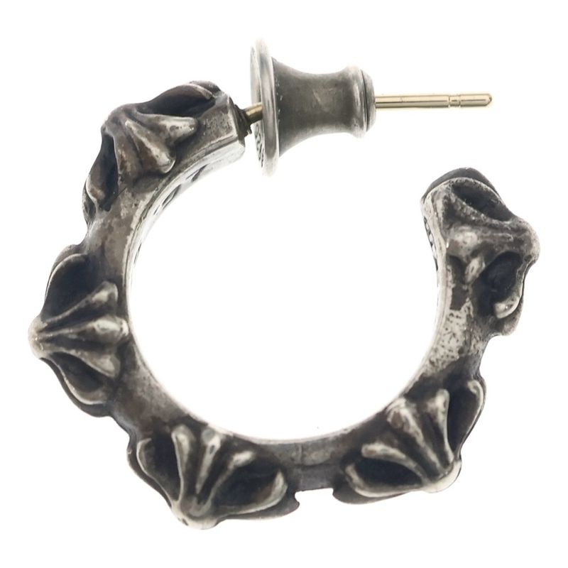 Chrome Hearts Hoop Cross Sml Band Silver Earrings