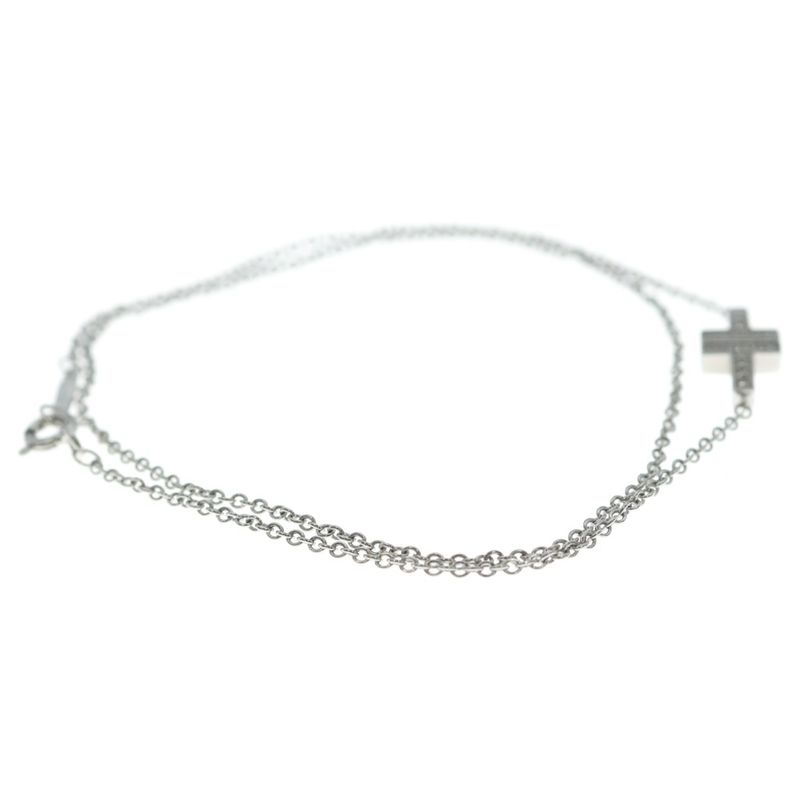 Tiffany & Co T Two Diamond Double Chain Bracelet 18k WG White Gold