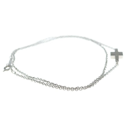 Tiffany & Co T Two Diamond Double Chain Bracelet 18k WG White Gold