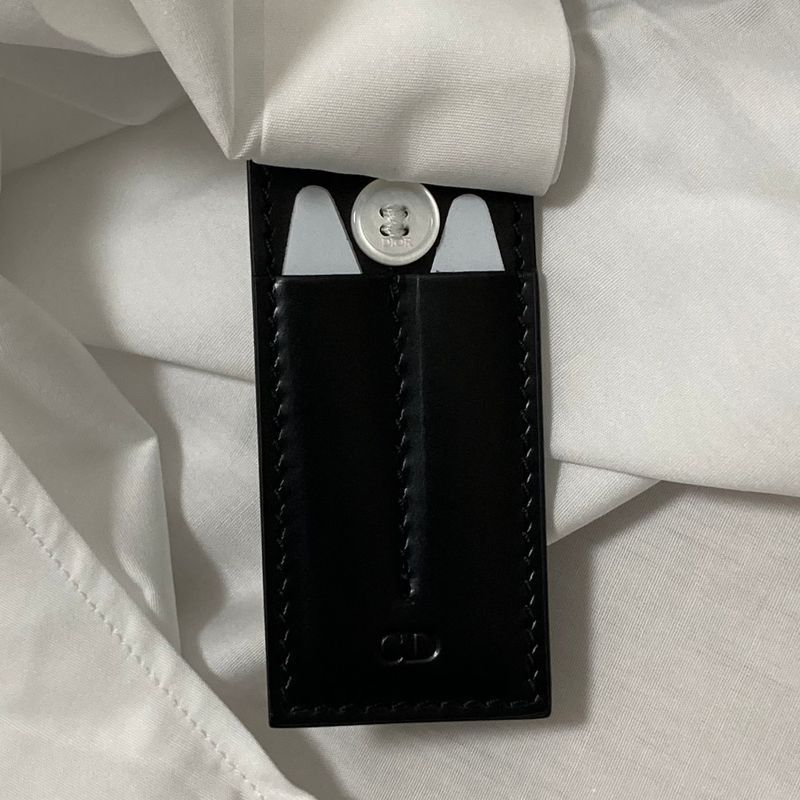 Dior Homme Bee Embroidery Long Sleeve Broad Shirt 43 White