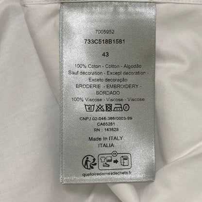 Dior Homme Bee Embroidery Long Sleeve Broad Shirt 43 White