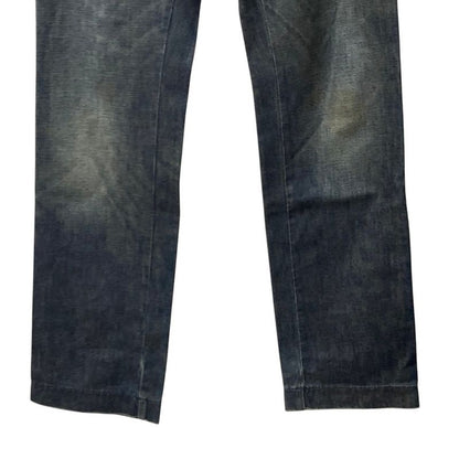 Dolce & Gabbana Logo Plate Distressed Denim Pants 44 Indigo