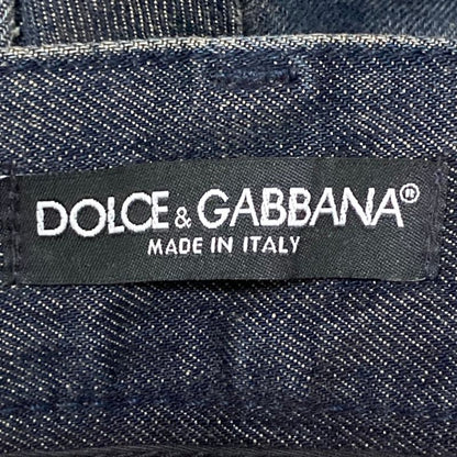 Dolce & Gabbana Logo Plate Distressed Denim Pants 44 Indigo