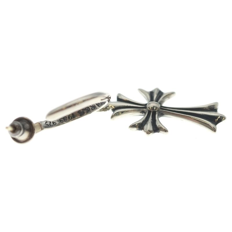 Chrome Hearts Tiny CH Cross Hoop Earrings Silver
