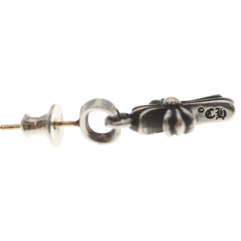 Chrome Hearts Bby Pprchn Baby Fat Cross Drop Earrings Silver