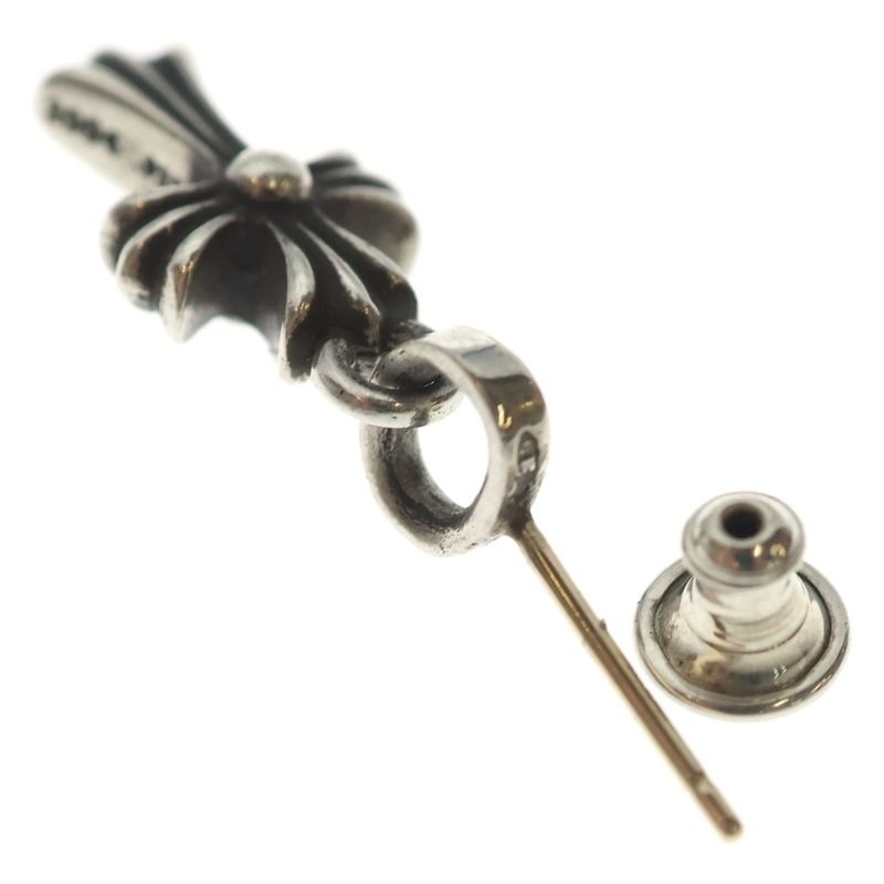 Chrome Hearts Bby Pprchn Baby Fat Cross Drop Earrings Silver
