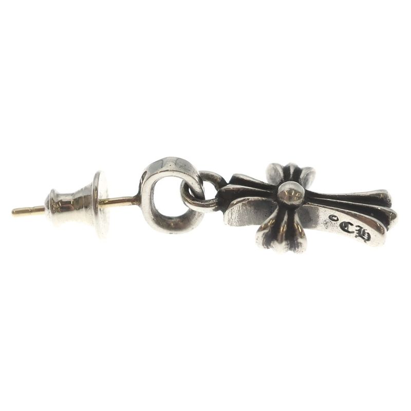 Chrome Hearts Bby Pprchn Baby Fat Cross Drop Earrings Silver