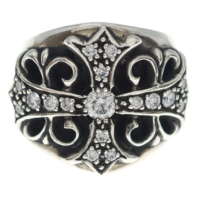 Chrome Hearts Keeper P Dmnd Pave Diamond Silver Ring