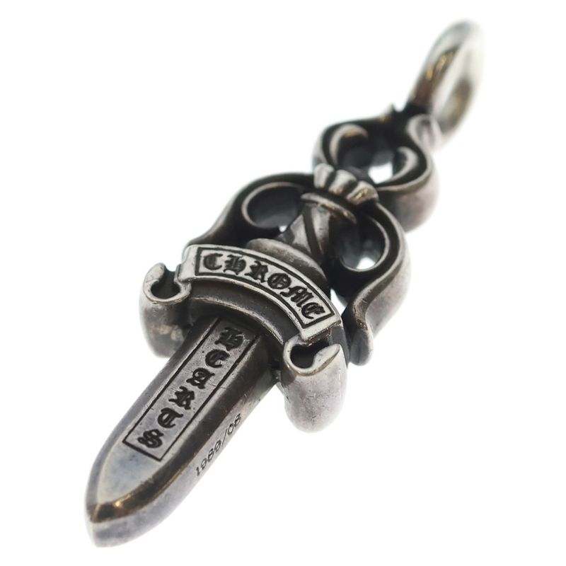 Chrome Hearts Double Dagger Daga Pendant Top Silver