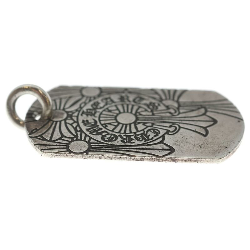 Chrome Hearts D Tag Lrg God Bless Large God Breath Dog Tag Pendant Top Silver