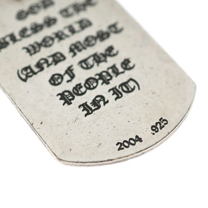 Chrome Hearts D Tag Lrg God Bless Large God Breath Dog Tag Pendant Top Silver