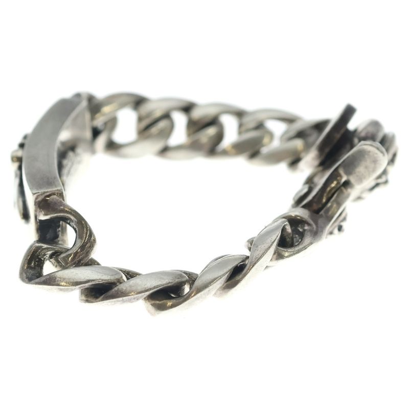 Chrome Hearts ID Daggerbby Flrl P D Daga Classic Link Clip Bracelet Pave