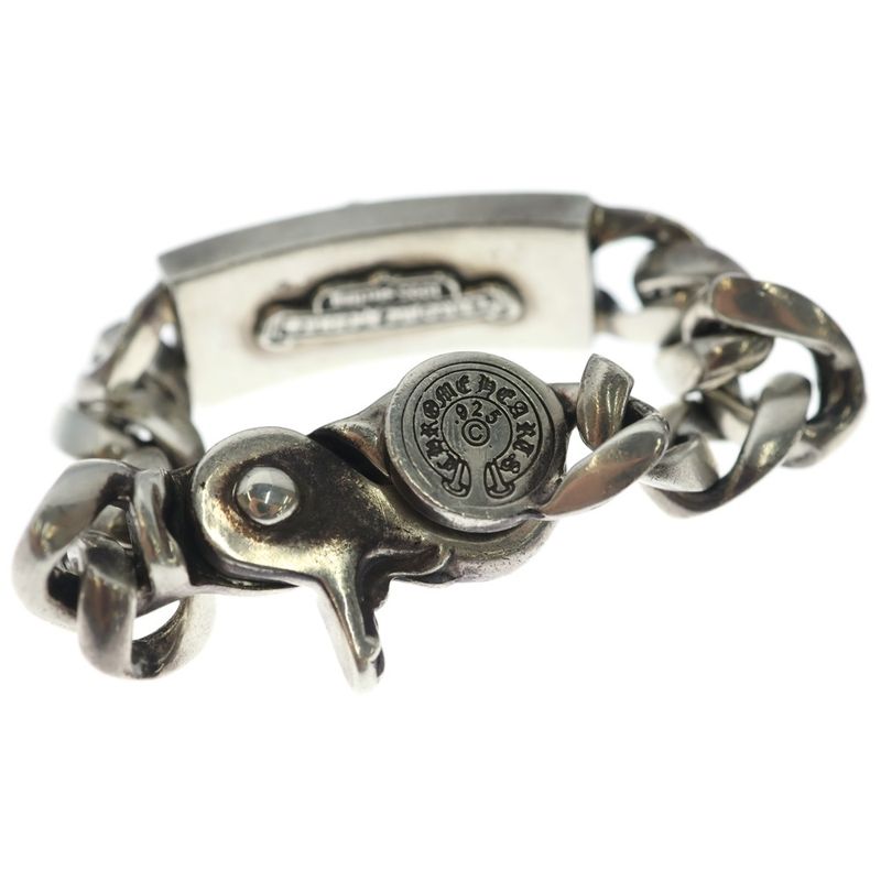 Chrome Hearts ID Daggerbby Flrl P D Daga Classic Link Clip Bracelet Pave