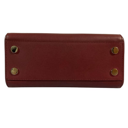Max Mara Macsmart la Leather 2-Way Handbag Shoulder Back Gold s