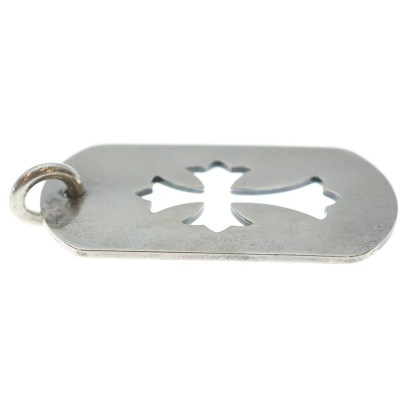Chrome Hearts D Tag Lrg CO Crs Cutout Cross Large Dog Tag Necklace Top
