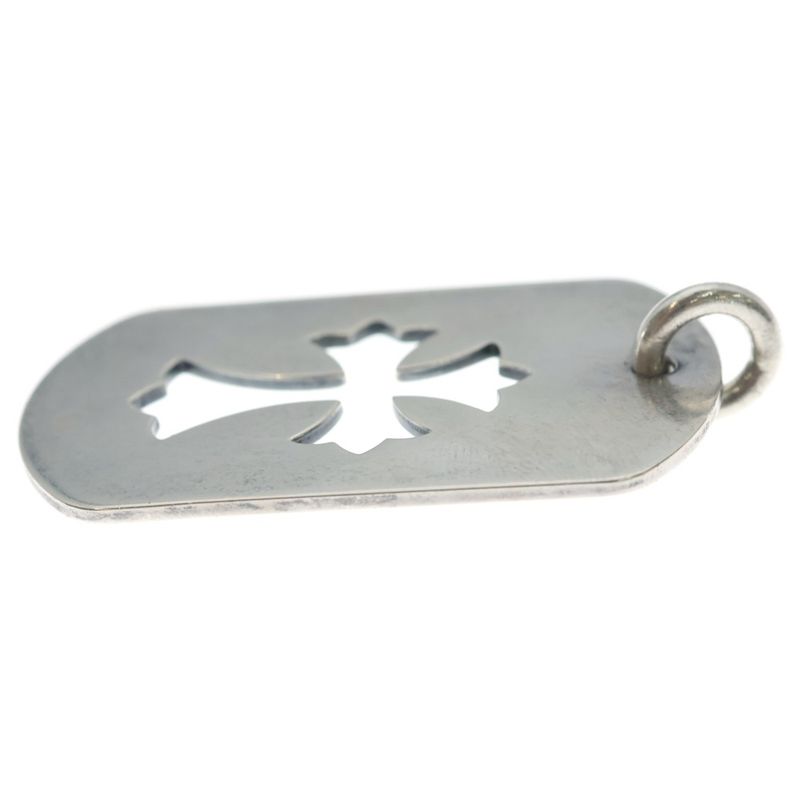 Chrome Hearts D Tag Lrg CO Crs Cutout Cross Large Dog Tag Necklace Top