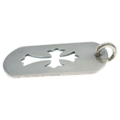 Chrome Hearts D Tag Lrg CO Crs Cutout Cross Large Dog Tag Necklace Top