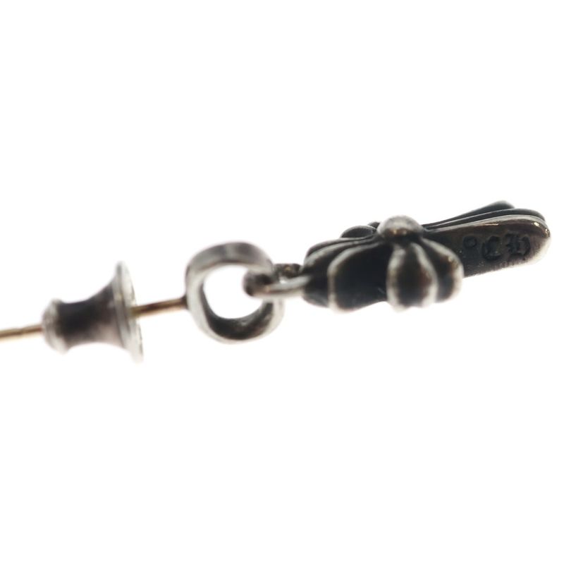Chrome Hearts Bby Pprchn Baby Fat Cross Drop Earrings Silver