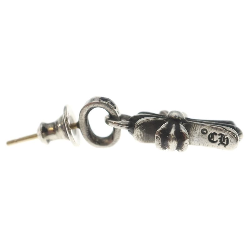Chrome Hearts Bby Pprchn Baby Fat Cross Drop Earrings Silver