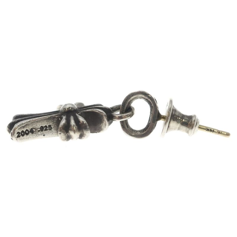 Chrome Hearts Bby Pprchn Baby Fat Cross Drop Earrings Silver