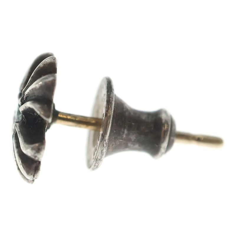 Chrome Hearts No2 CH Pls Dia CH Plus Stud 1 Diamond Silver Earrings