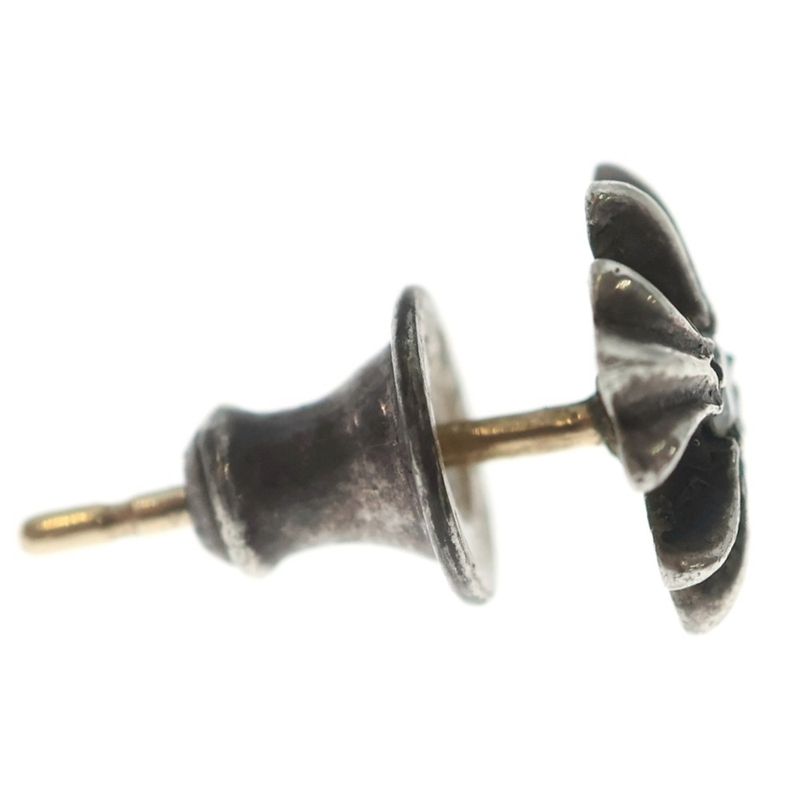 Chrome Hearts No2 CH Pls Dia CH Plus Stud 1 Diamond Silver Earrings