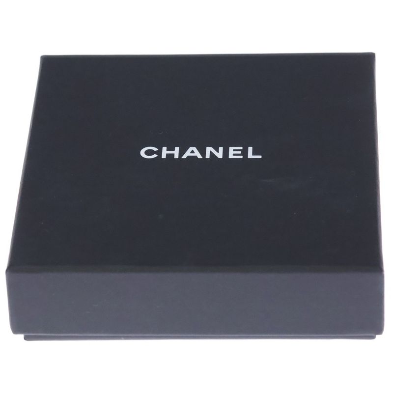 Chanel CC Logo Hoop Earrings Gold Black