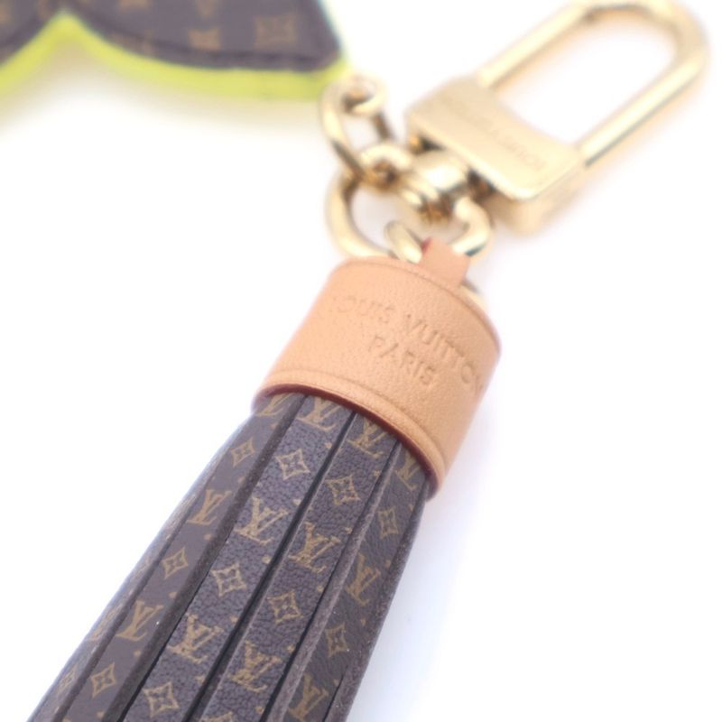 Louis Vuitton LV Letter Ring Stacking Bag Charm Key Holder Key Brown Yellow Gold