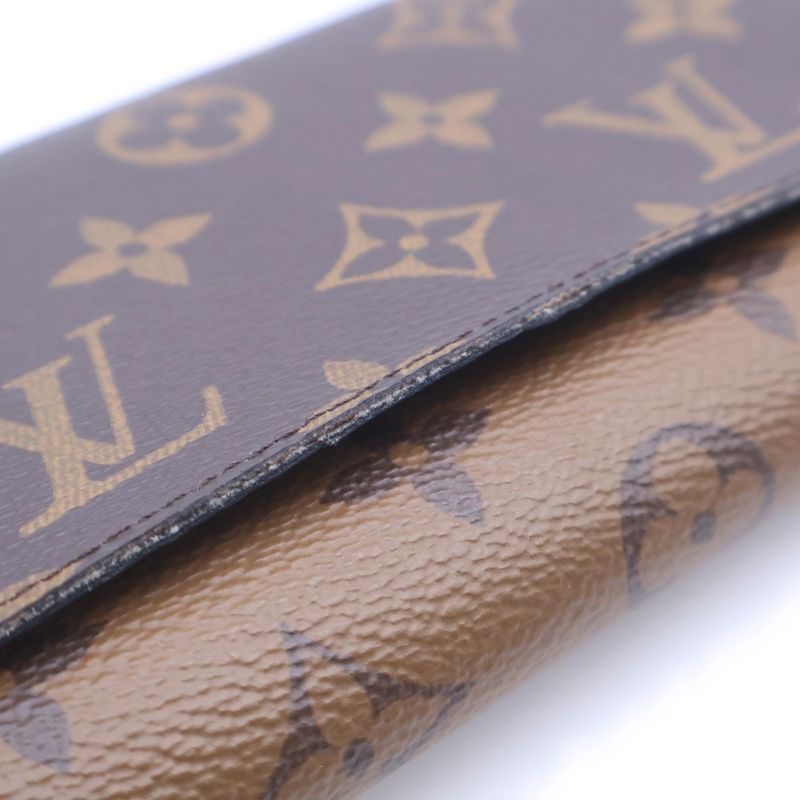 Louis Vuitton Monogram Reverse Portefeuille Emily Wallet Card Case Brown