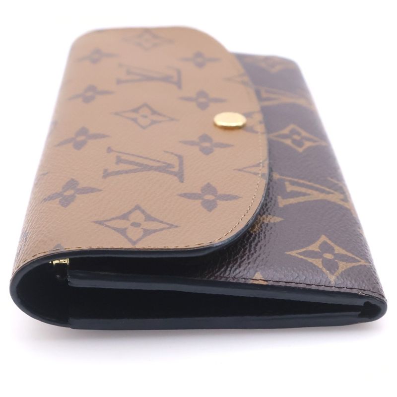 Louis Vuitton Monogram Reverse Portefeuille Emily Wallet Card Case Brown
