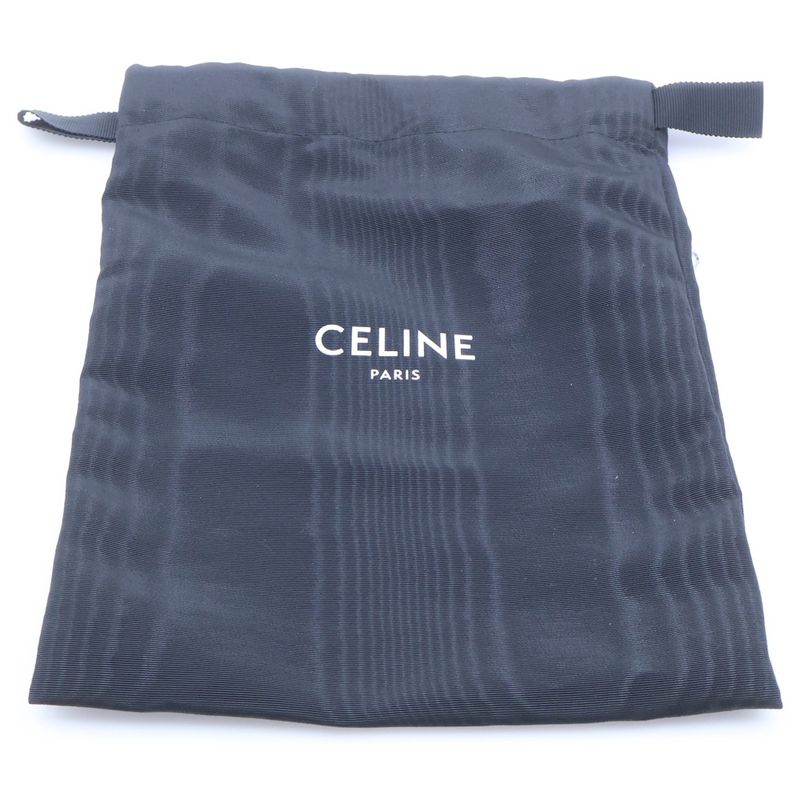 Celine Triomphe Margot Chain Shoulder Bag Black Leather Gold