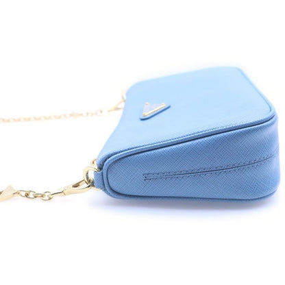 Prada Astrale Saffiano Leather Shoulder Bag Blue