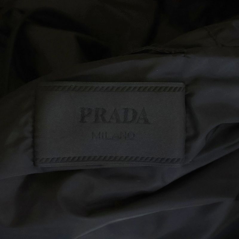 Prada Re-Nylon Jacket Triangle Logo Nylon Hoodie Black