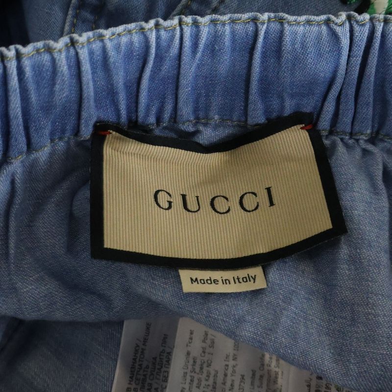 Gucci Dro Co Back Patch Cotton Pants Indigo